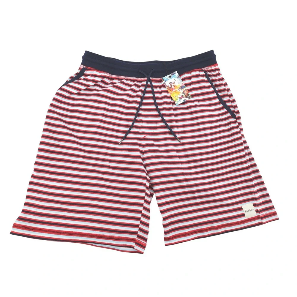 NEW Robert Graham Mens Striped Lounge Shorts Red Navy Blue RG3023 Size M NEW
